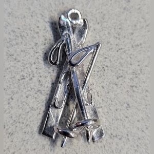 Vintage Sterling Silver skis and poles charm